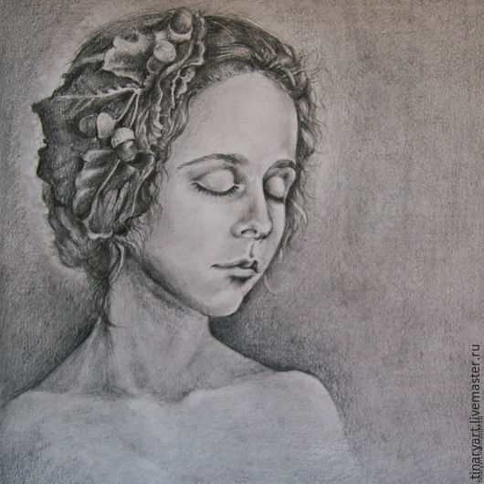 drawing girl with closed eyes shop online on livemaster with drawing girl with closed eyes tinaryart tinaryart online shopping