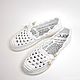 Knitted fishnet slip-ons, white cotton. Sleepers. florina34. My Livemaster. Фото №5