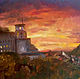 Heidelberg castle at sunset (canvas on cardboard, 20h30cm), Pictures, Ryazan,  Фото №1