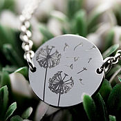 Украшения ручной работы. Ярмарка Мастеров - ручная работа Браслет талисман монетка Одуванчики Гравировка желаний Подарок. Handmade.