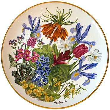 Винтаж ручной работы. Ярмарка Мастеров - ручная работа Винтаж: Wedgwood тарелка "Апрель" ( Цветы года) Англия, 1977 г.. Handmade.