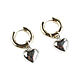 Earrings rings with heart pendants, massive earrings as a gift, Congo earrings, Moscow,  Фото №1