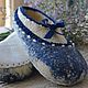 Валяные тапочки "Bright ribbons: sapphire". Тапочки. Toronto Wool House. Ярмарка Мастеров.  Фото №4