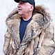 Шуба из волка с капюшоном "Кобра". Верхняя одежда мужская. Николай (Russian-wolf). Интернет-магазин Ярмарка Мастеров.  Фото №2