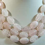 Материалы для творчества handmade. Livemaster - original item Rose quartz beads oval. 10 pieces. Handmade.