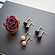 sticks earrings with natural stones
