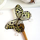 Acacia Wood Hairpin with Leopard Butterfly Resin. Hairpin. WonderLand. My Livemaster. Фото №5
