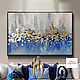 Falling leaves - abstract painting with gold leaf, Pictures, Moscow,  Фото №1