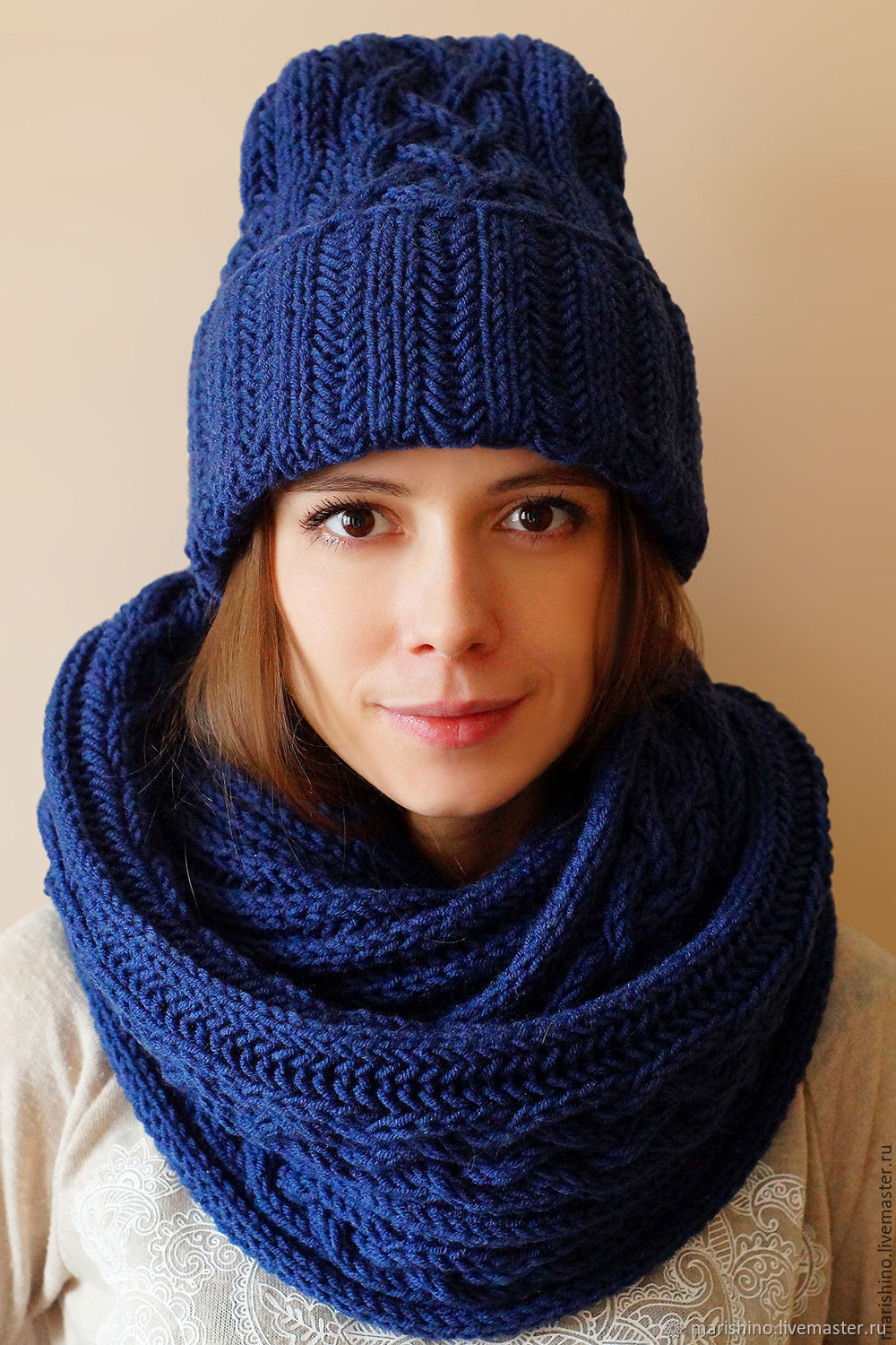Knitted set 'Allen': hat and Snood, Headwear Sets, Chelyabinsk,  Фото №1