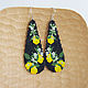 Lemon Beaded Earrings. Earrings. Handmade by Svetlana Sin. Online shopping on My Livemaster.  Фото №2