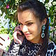 Emerald long earrings with stones. Earrings. Beaded jewelry by Mariya Klishina. My Livemaster. Фото №6
