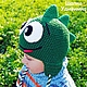 Шапка Зеленый динозаврик, Шапки, Екатеринбург,  Фото №1