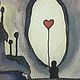 Открытка: Влюблённое сердце. Открытки. Honfleur ( Ирина Де Сен Леже ). Интернет-магазин Ярмарка Мастеров.  Фото №2