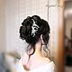 Studs in the bride's hairstyle. Hair Decoration. Кристальная веточка - Crystal twig (Crystal-twig). My Livemaster. Фото №6
