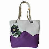 Сумки и аксессуары handmade. Livemaster - original item Leather woman violet flower bag "Pansy". Handmade.