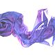 Buy Batik Stole Violet flame 100% silk Handmade Women's scarves and silk scarves stole Gift girl woman Ultraviolet Gas Crinkled chiffon scarf Purple Gift on March 8 Shibori silk
