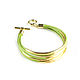 Leather bracelet 'Summer herbs' green leather bracelet, Cuff bracelet, Moscow,  Фото №1