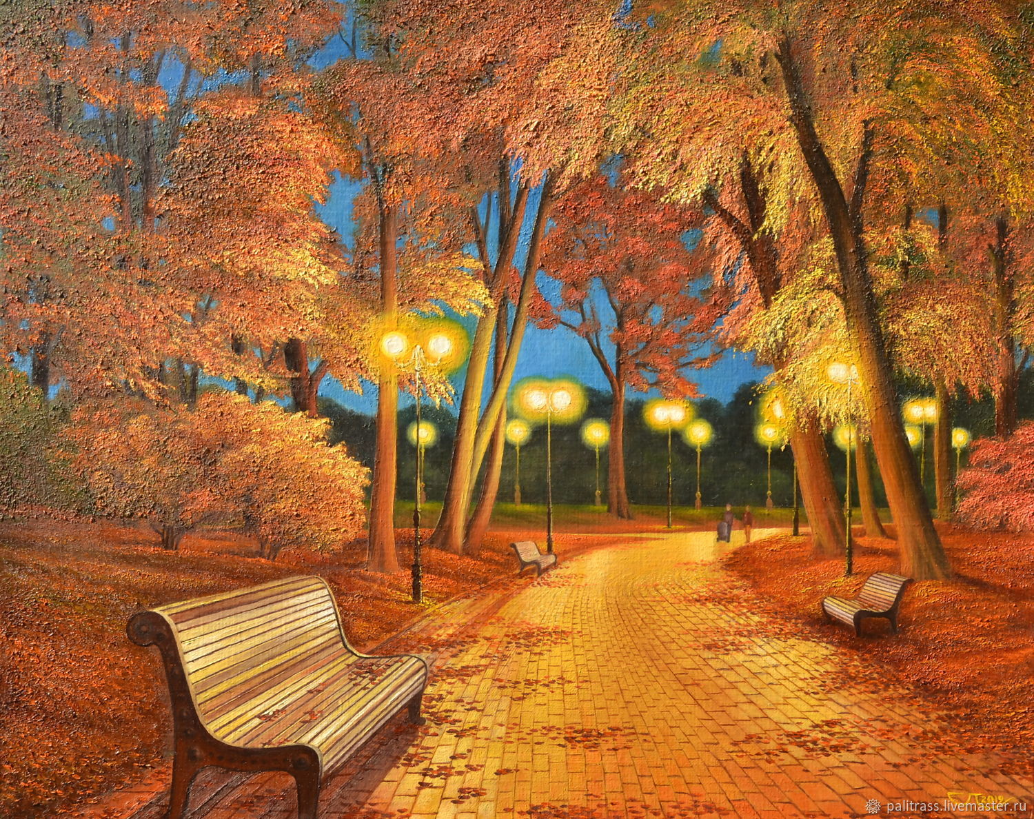 Картина парк осенью
