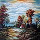Painting 'Warm autumn' oil on canvas 40-40. Pictures. OMA-EVA. My Livemaster. Фото №5