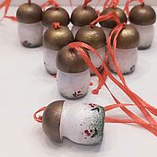 Сувениры и подарки handmade. Livemaster - original item Christmas decorations: Mushrooms-New Year`s lesovichki, an array of beech. Handmade.