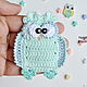 Crocheted owl applique. Scrapbooking Elements. Natalie crochet flowers. Online shopping on My Livemaster.  Фото №2