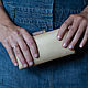 Leather clutch bag 'Light Golden', Clutches, St. Petersburg,  Фото №1