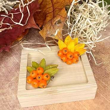 Украшения ручной работы. Ярмарка Мастеров - ручная работа Брошь Рябина. Handmade.
