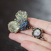 Украшения handmade. Livemaster - original item Butterfly pendant made of glass lampwork 
