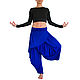 Blue pants, pants women's, large pants, yoga pants trousers, boho, Pants, Sofia,  Фото №1