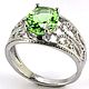elegant ring silver 925 with rhodium plating, decorated with tsavorite

