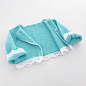 Одежда детская handmade. Livemaster - original item Sweater for girls knitted children`s turquoise (1-4 months). Handmade.
