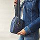 Круглая crossbody из джинсы "Лавандовый деним". Сумка через плечо. Jeans bags by Anna. Ярмарка Мастеров.  Фото №6