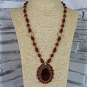 Украшения handmade. Livemaster - original item Necklace with carnelian and spinel pendant. Handmade.