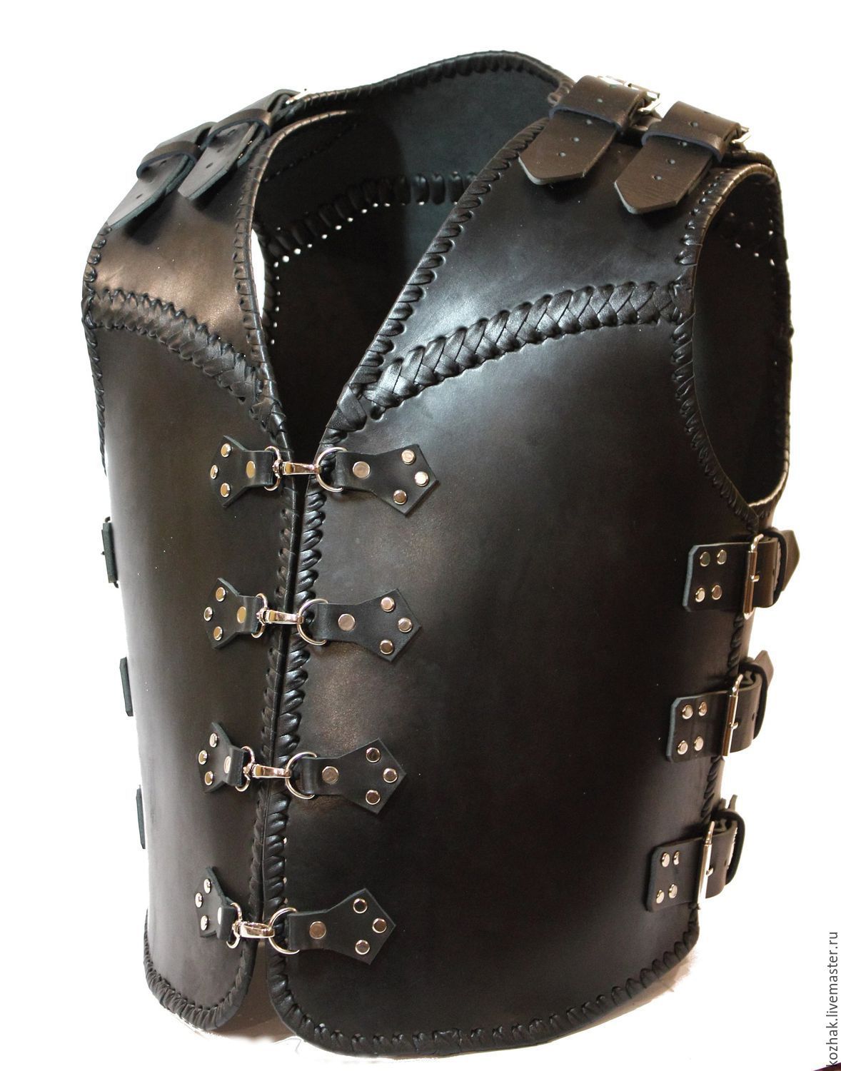 Motorcycle heavy leather vest – shop online on Livemaster with shipping