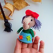 Куклы и игрушки ручной работы. Ярмарка Мастеров - ручная работа Finger toy Baba Yaga Knitted Baba Yaga Fairy-tale characters. Handmade.