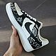 Кроссовки белые Nike Air Force,унисекс, кастом бандана, ручная роспись. Кроссовки. Olgavolgoart. Роспись одежды и обуви. Кастом. Ярмарка Мастеров.  Фото №15