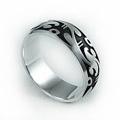 Украшения handmade. Livemaster - original item Ring with a black pattern. Handmade.