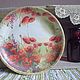 'Poppies' Plate decorative country style, Plates, St. Petersburg,  Фото №1