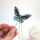 Transparent Pendant Key Blue Butterfly Vintage necklace. Pendants. WonderLand. My Livemaster. Фото №5