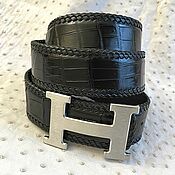 Аксессуары handmade. Livemaster - original item Men`s belt, made of genuine crocodile leather, black color!. Handmade.