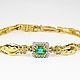 Emerald & Diamond Bracelet, Emerald Bracelet, 17.6 Grams, Bead bracelet, West Palm Beach,  Фото №1