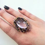Украшения handmade. Livemaster - original item Penelope ring with rose quartz and rubies. Handmade.