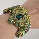 Imperial soutache bracelet, in green and gold color. Bead bracelet. VeninnaS. Online shopping on My Livemaster.  Фото №2