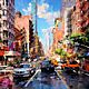 After the rain. The urban landscape. Interior painting on canvas, Pictures, St. Petersburg,  Фото №1