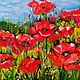 Oil painting Poppies Red Poppies Crimea Seascape Flowers 50 x 40. Pictures. matryoshka (azaart). Online shopping on My Livemaster.  Фото №2