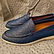 Loafers made of genuine ostrich leather, in blue. Loafers. SHOES&BAGS. My Livemaster. Фото №6