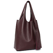 Сумки и аксессуары handmade. Livemaster - original item Bag bag for autumn Burgundy Leather Bag T-shirt String Bag Shopper Leather. Handmade.