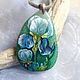Pendant c painting on stone ' iris '. Pendants. Picture&miniature lacquer painting. Online shopping on My Livemaster.  Фото №2