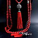 Coral necklace with a tassel. Necklace. NINASilverBox (SilverBox). My Livemaster. Фото №5