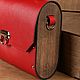 Сумка из кожи и дерева Red Classic. Классическая сумка. Nik&Pol. Интернет-магазин Ярмарка Мастеров.  Фото №2